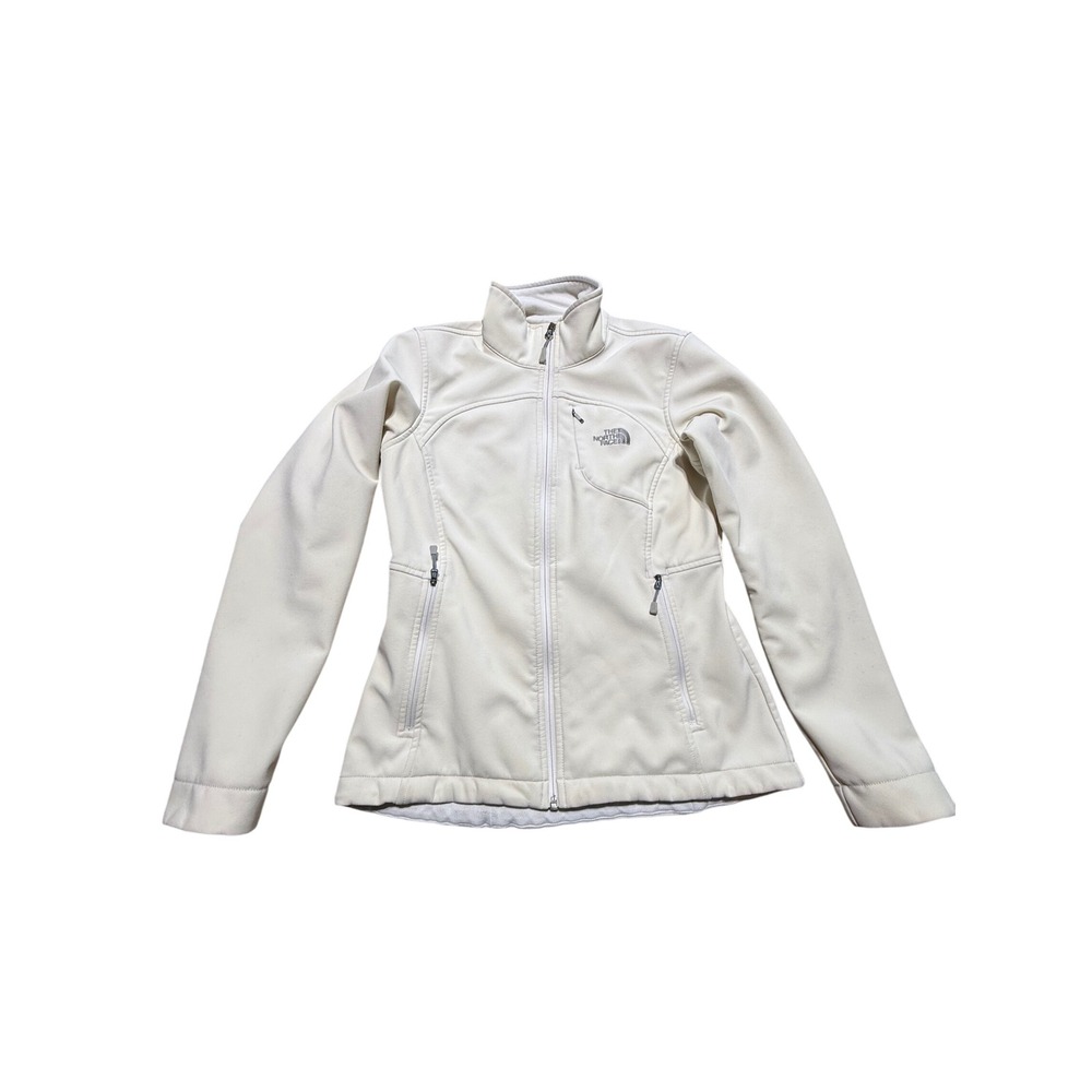The North Face Apex Bionic Softshell Jacket Womens Small Off White Full Zip Coat